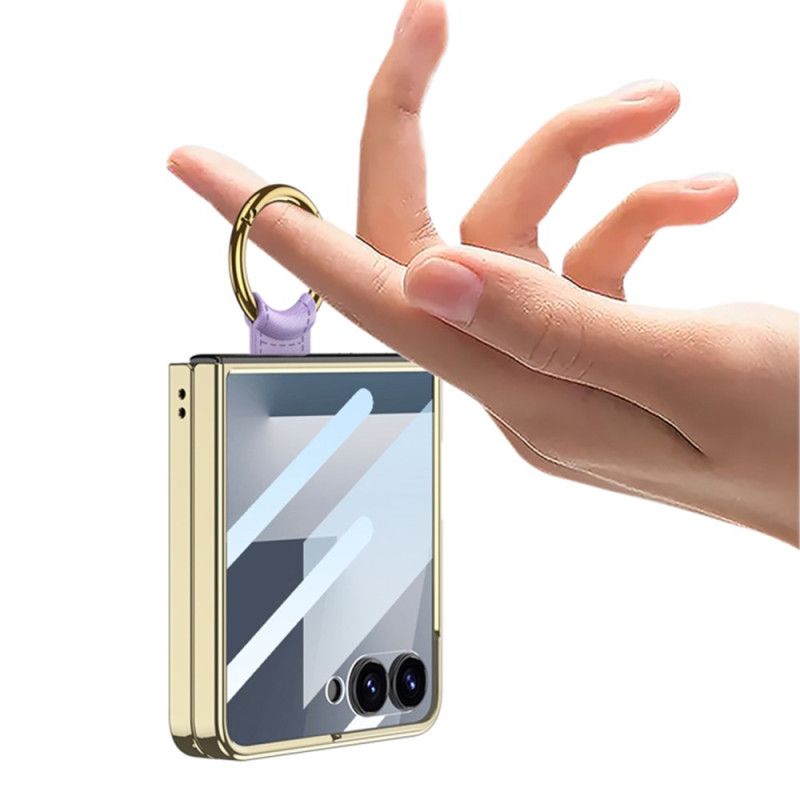 Hülle Für Samsung Galaxy Z Flip 7 Gestepptes Design Mit Ringhalter