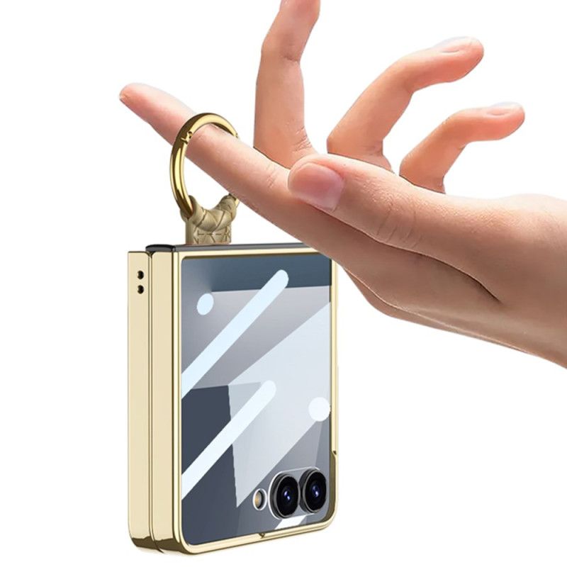 Hülle Für Samsung Galaxy Z Flip 7 Gewebte Struktur Mit Ringhalter