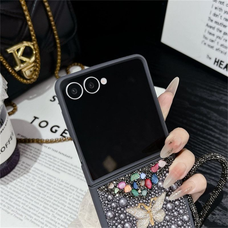 Hülle Für Samsung Galaxy Z Flip 7 Glitzerdesign Und Handschlaufe