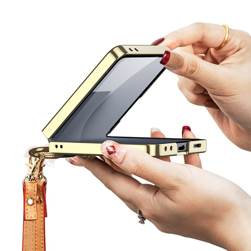 Hülle Für Samsung Galaxy Z Flip 7 Ring Halterung Und Abnehmbarer Schultergurt