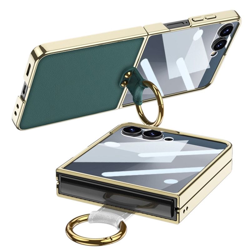 Hülle Für Samsung Galaxy Z Flip 7 Ring Halterung Und Abnehmbarer Schultergurt