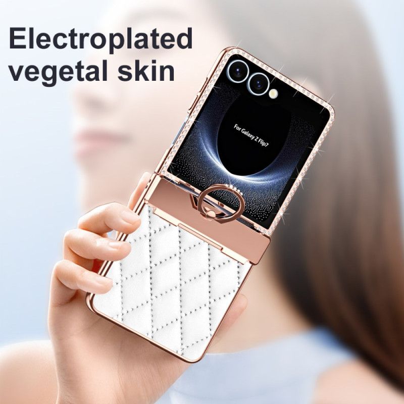 Hülle Für Samsung Galaxy Z Flip 7 Ringständer Und Strassverzierung