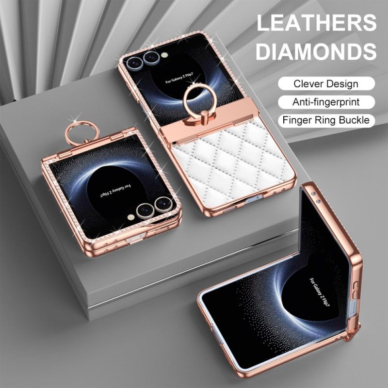 Hülle Für Samsung Galaxy Z Flip 7 Ringständer Und Strassverzierung