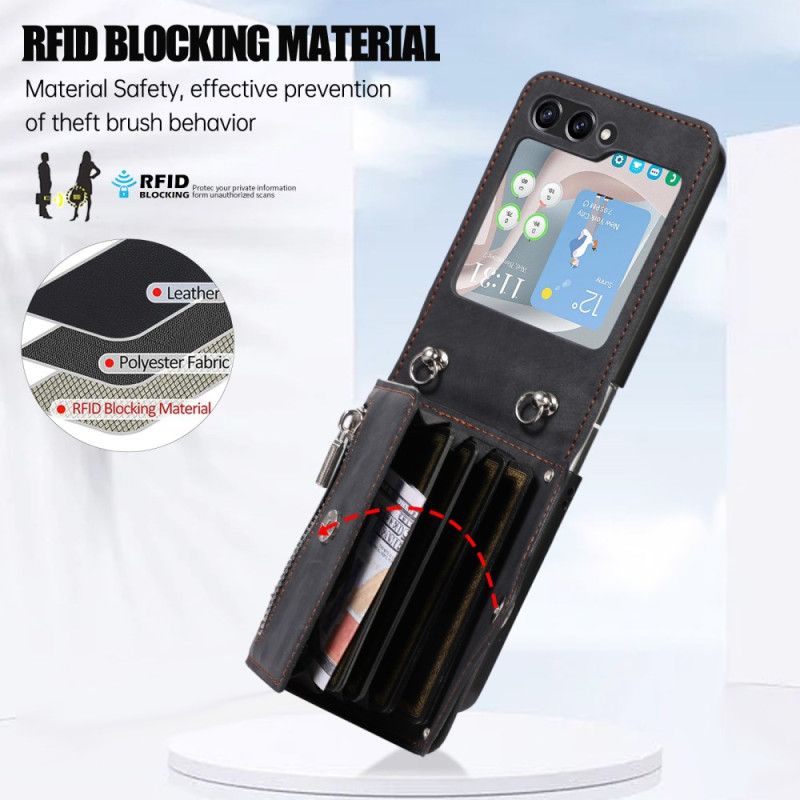 Hülle Samsung Galaxy Z Flip 7 Geldbörse Mit Lanyard Und Schultergurt