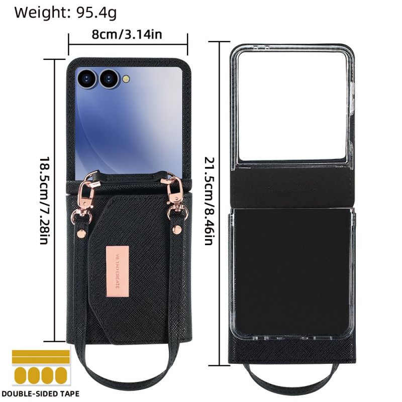 Hülle Samsung Galaxy Z Flip 7 Geldbörse & Schultergurt