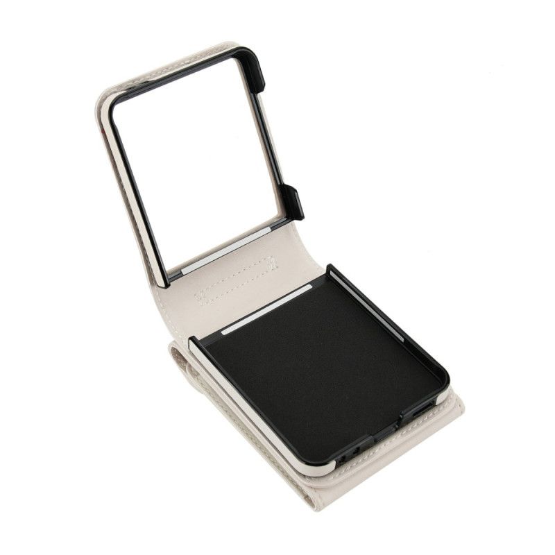 Hülle Samsung Galaxy Z Flip 7 Gesteppte Geldbörse Und Riemen