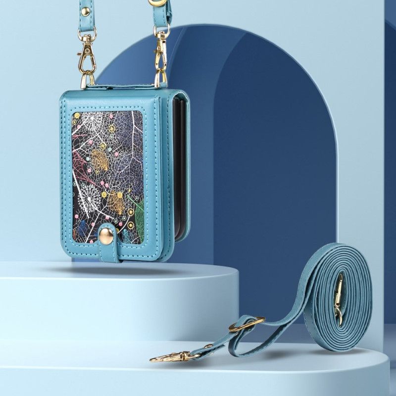 Hülle Samsung Galaxy Z Flip 7 Handyhülle Marmor-kartenhalter Und Schultergurt