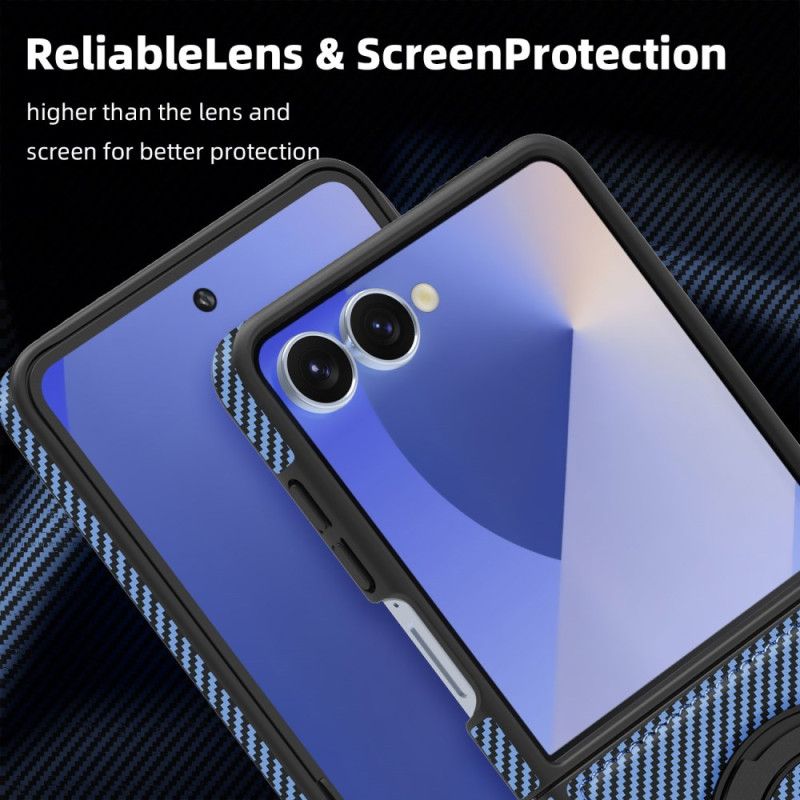 Hülle Samsung Galaxy Z Flip 7 Magnetische Kohlefaser