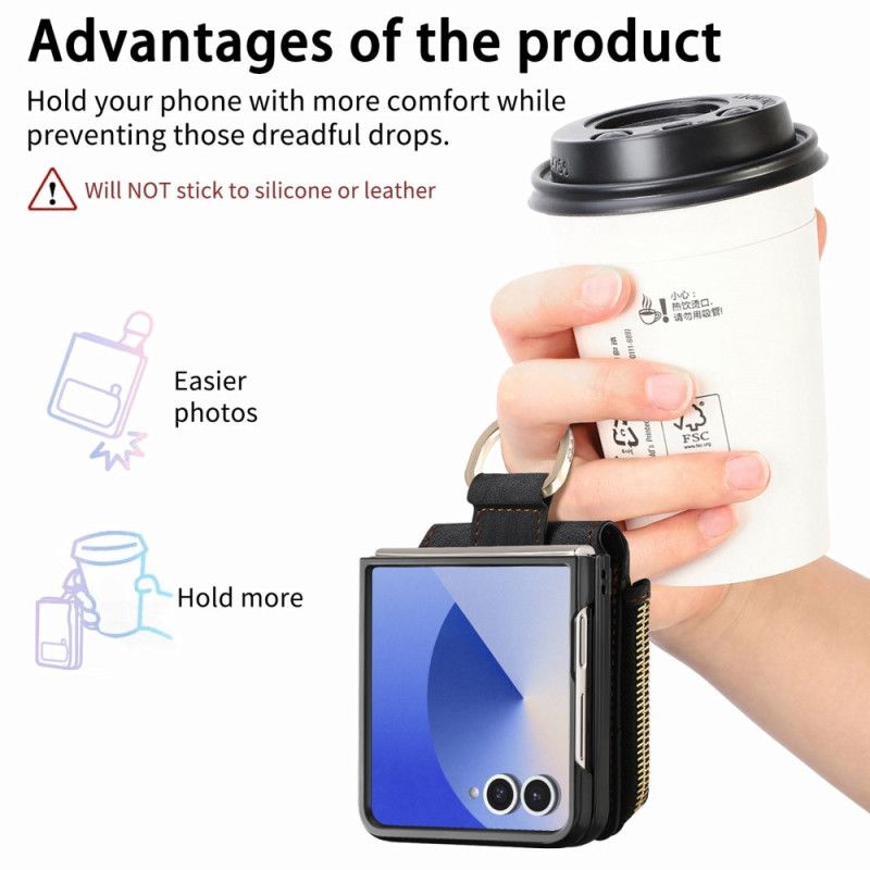 Hülle Samsung Galaxy Z Flip 7 Reißverschlusstasche Und Kartenhalter