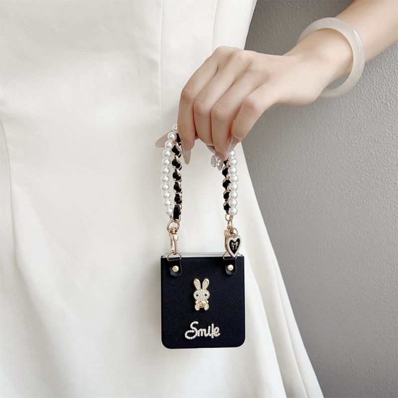 Hülle Samsung Galaxy Z Flip 7 Smiley-hasen Mit Armband