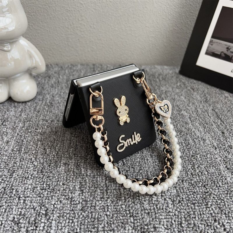 Hülle Samsung Galaxy Z Flip 7 Smiley-hasen Mit Armband