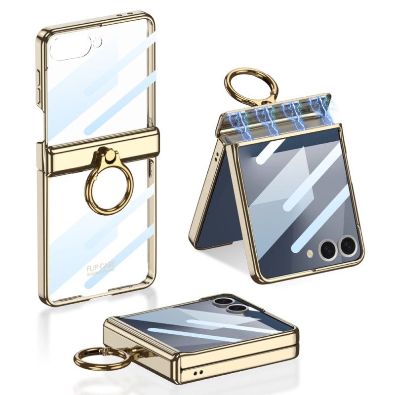 Hülle Samsung Galaxy Z Flip 7 Transparenter Gkk-ringhalter Mit Ständer Und Magnetschutz