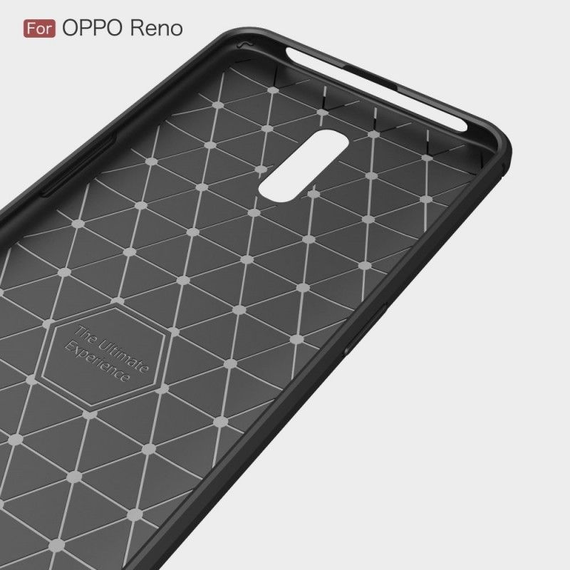 Hülle Oppo Reno Schwarz Gebürstete Kohlefaser