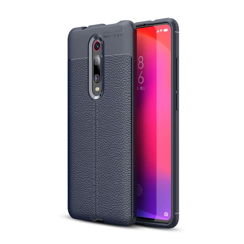 Hülle Für Xiaomi Mi 9T / Mi 9T Pro Schwarz Doppellinien-Litschileder-Effekt