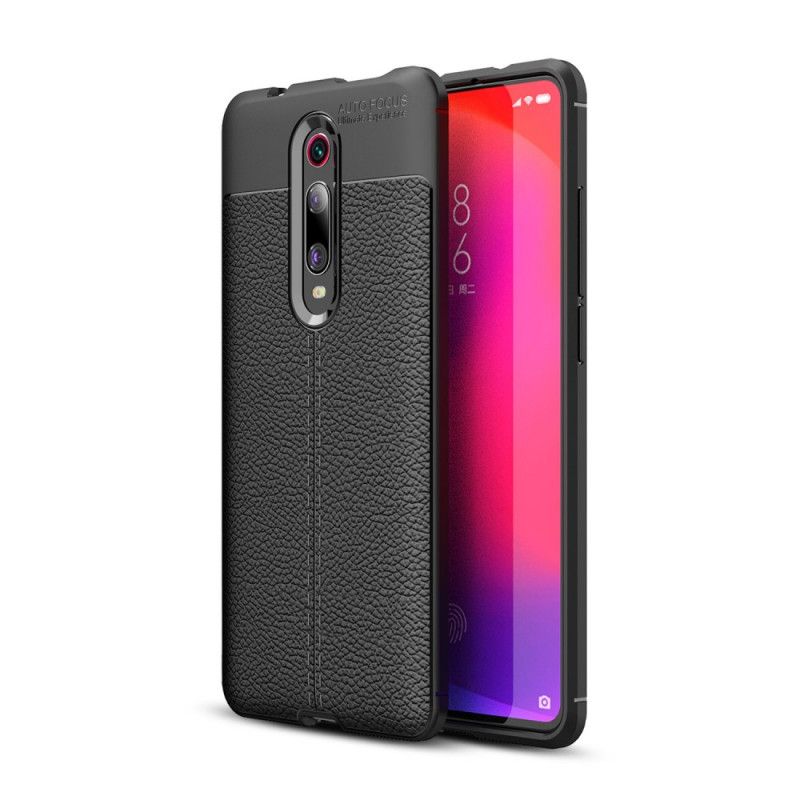 Hülle Für Xiaomi Mi 9T / Mi 9T Pro Schwarz Doppellinien-Litschileder-Effekt