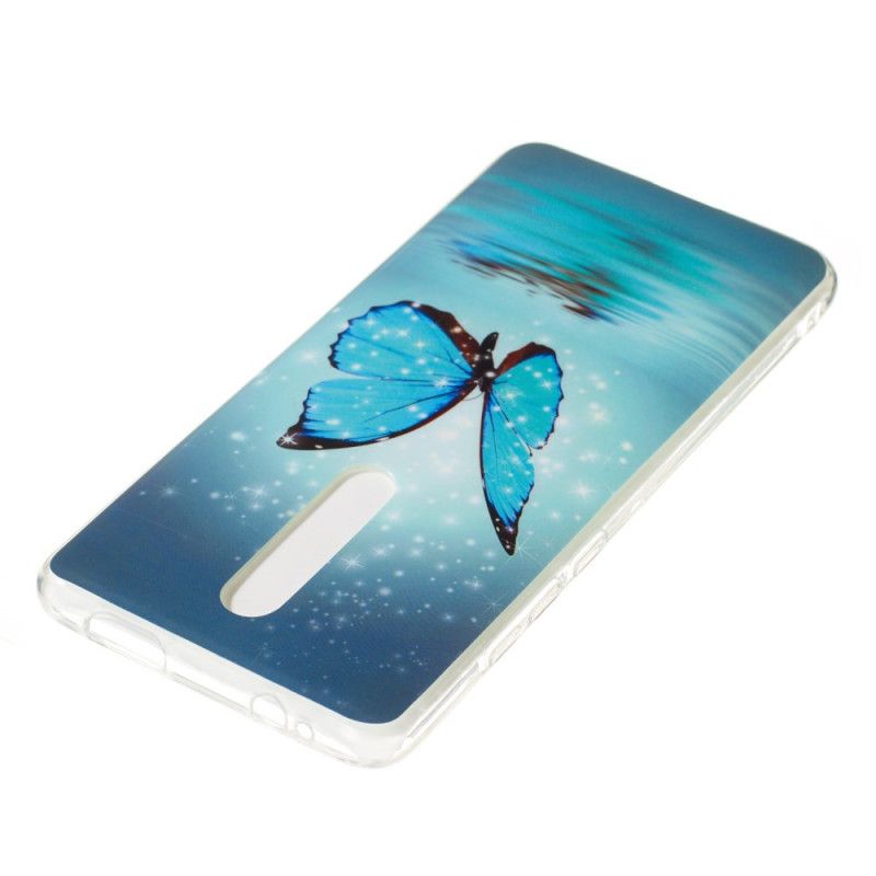 Hülle Xiaomi Mi 9T / Mi 9T Pro Handyhülle Fluoreszierender Blauer Schmetterling