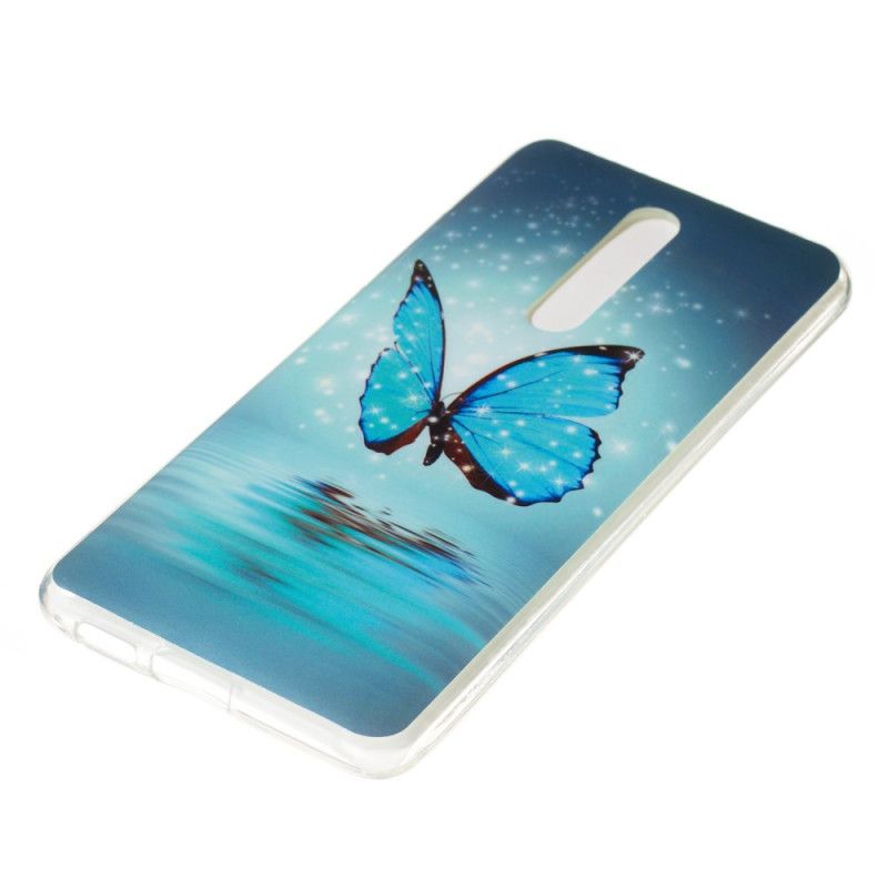 Hülle Xiaomi Mi 9T / Mi 9T Pro Handyhülle Fluoreszierender Blauer Schmetterling