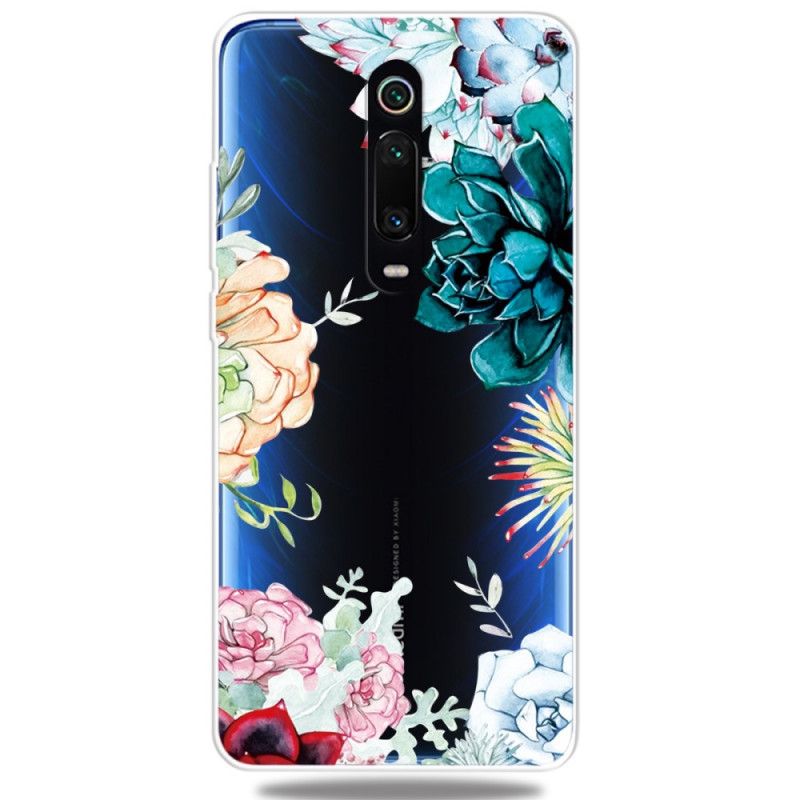 Hülle Xiaomi Mi 9T / Mi 9T Pro Handyhülle Transparente Aquarellblumen