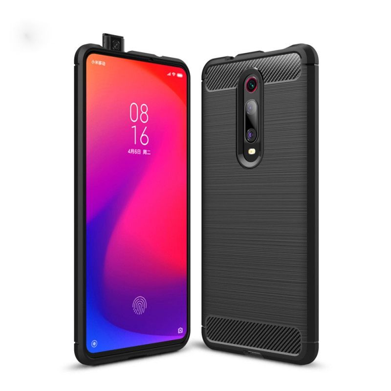 Hülle Xiaomi Mi 9T / Mi 9T Pro Schwarz Gebürstete Kohlefaser