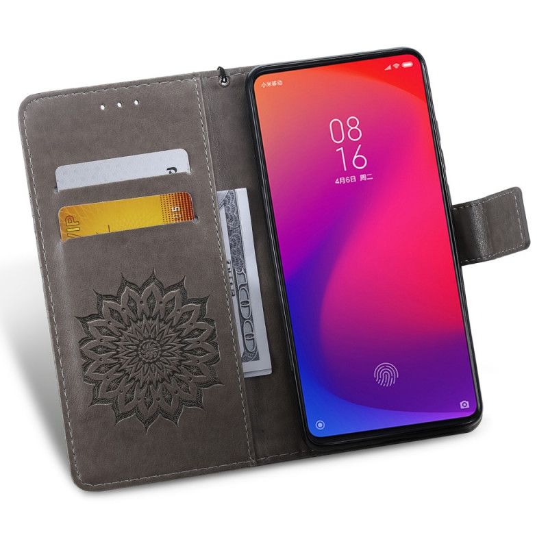 Lederhüllen Für Xiaomi Mi 9T / Mi 9T Pro Hellblau Sonnenblume