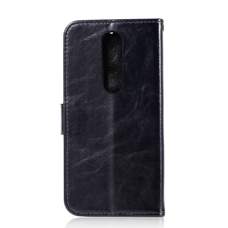 Lederhüllen Für Xiaomi Mi 9T / Mi 9T Pro Schwarz Vintage Ledereffekt Mit Riemen