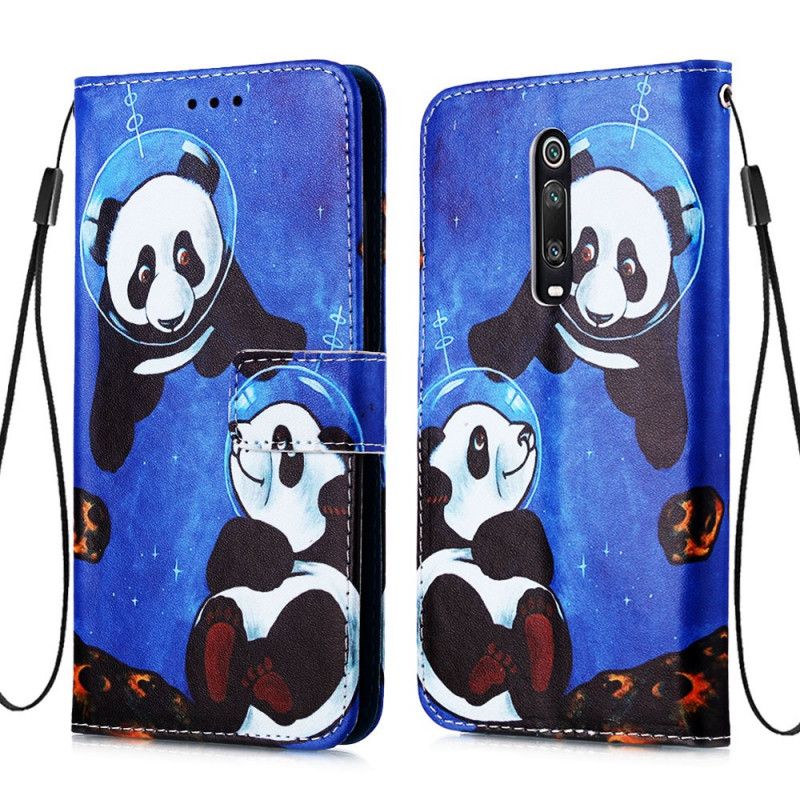 Lederhüllen Xiaomi Mi 9T / Mi 9T Pro Pandas Kosmonauten Mit Tanga