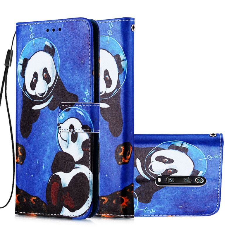 Lederhüllen Xiaomi Mi 9T / Mi 9T Pro Pandas Kosmonauten Mit Tanga