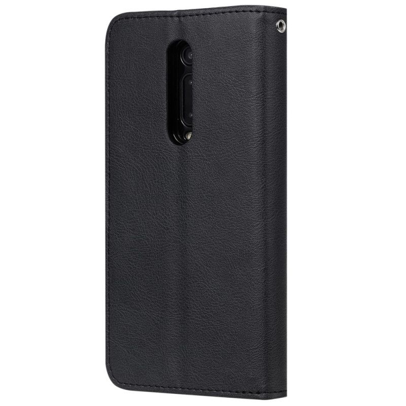 Lederhüllen Xiaomi Mi 9T / Mi 9T Pro Schwarz Abnehmbare Schale Mit Riemen