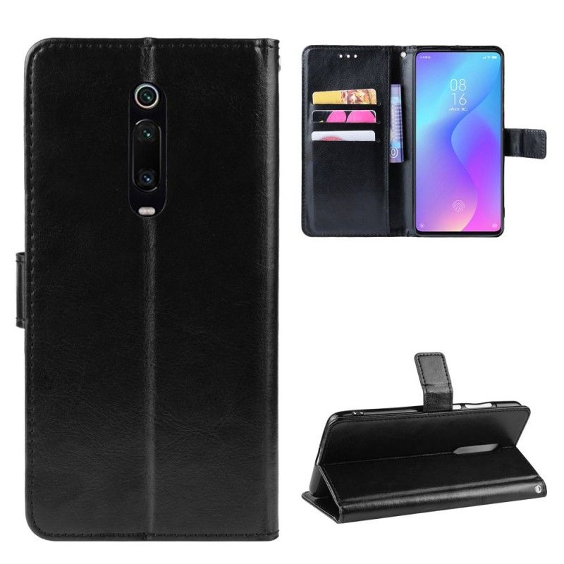 Lederhüllen Xiaomi Mi 9T / Mi 9T Pro Schwarz Auffälliges Kunstleder