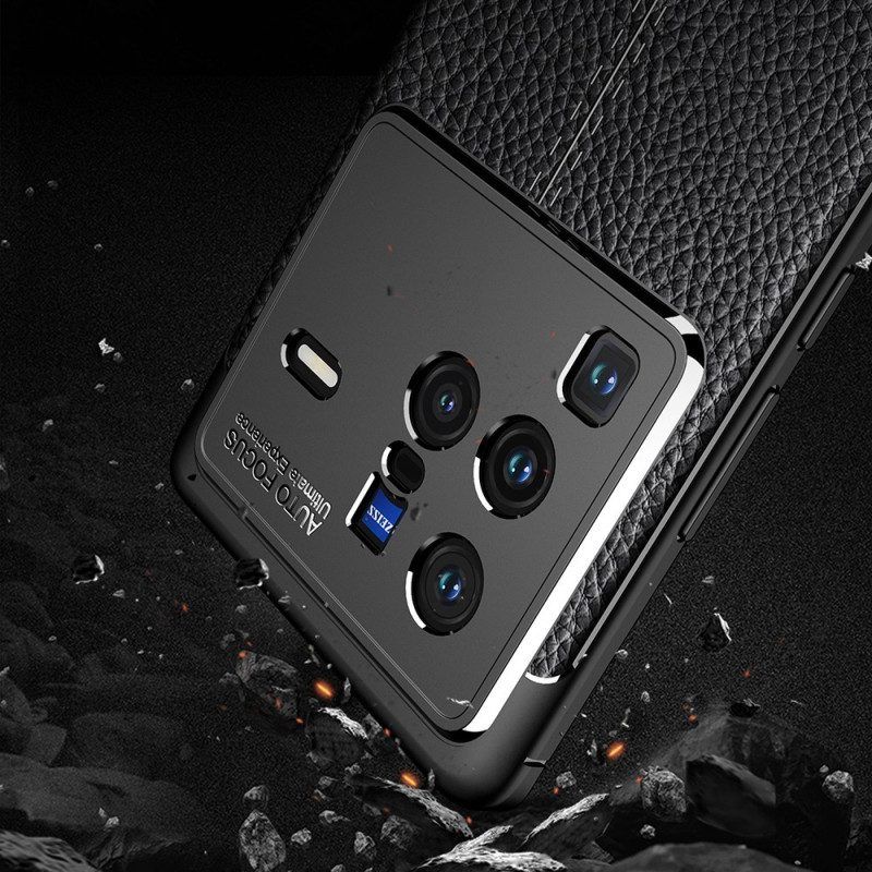 Hülle Für Vivo X80 Pro Doppellinien-litschi-ledereffekt