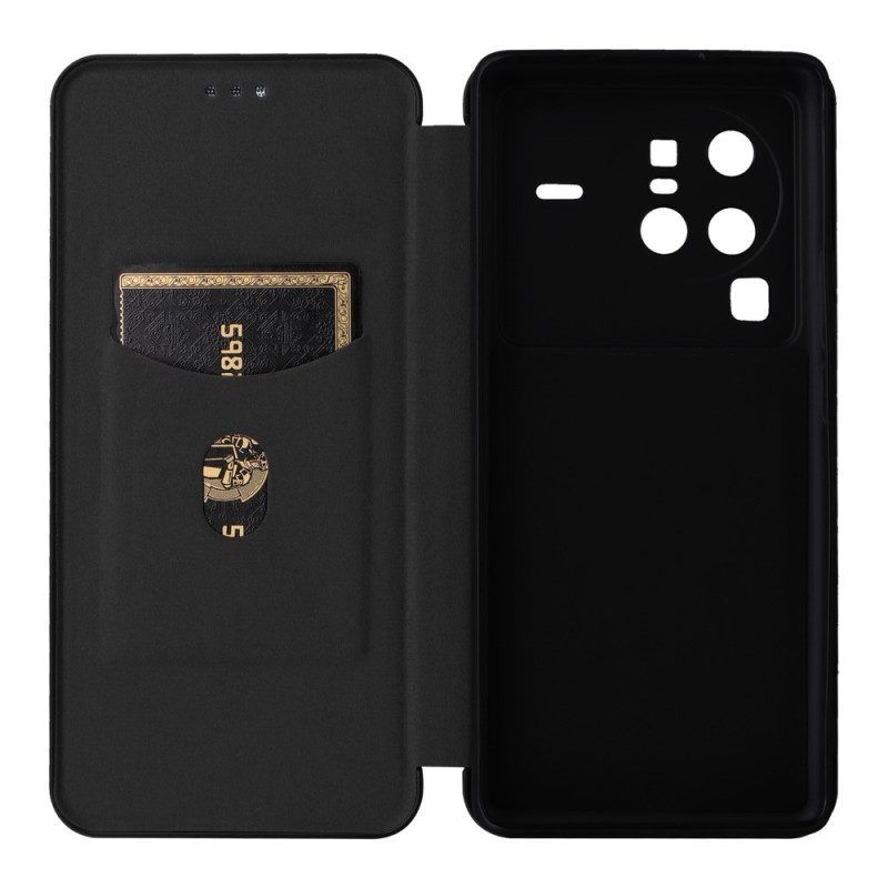 Schutzhülle Für Vivo X80 Pro Flip Case Farbige Kohlefaser