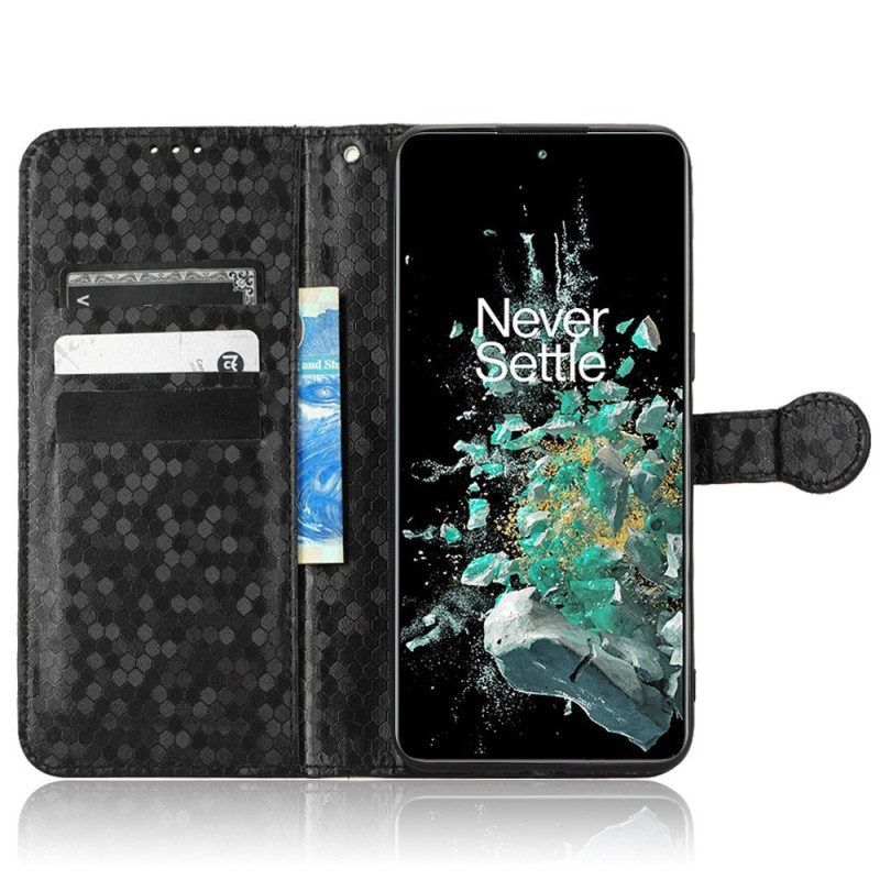 Flip Case Für OnePlus 10T 5G Mit Kordel Riemchen Mit 3d-muster