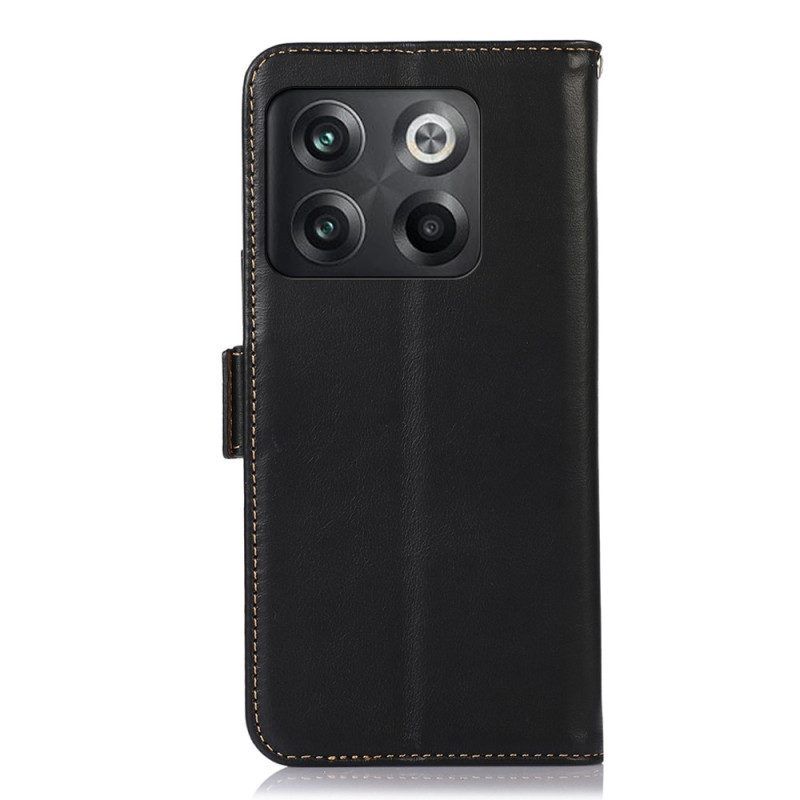 Flip Case Für OnePlus 10T 5G Rfid-funktion Aus Echtem Leder
