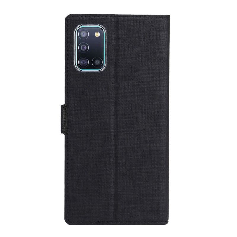 Flip Case Für Samsung Galaxy A31 Schwarz Strukturiertes Vili Dmx