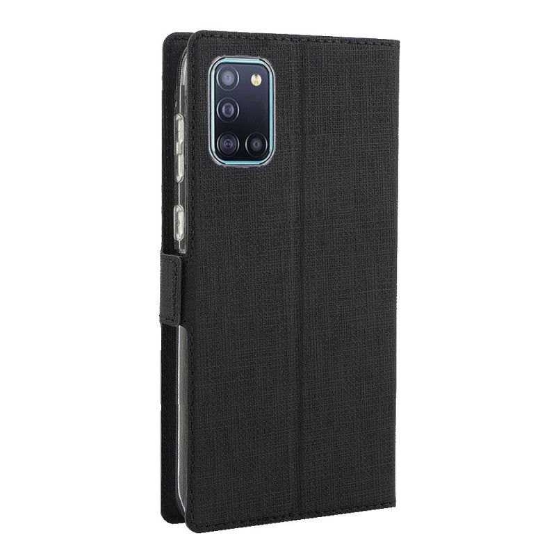 Flip Case Für Samsung Galaxy A31 Schwarz Strukturiertes Vili Dmx