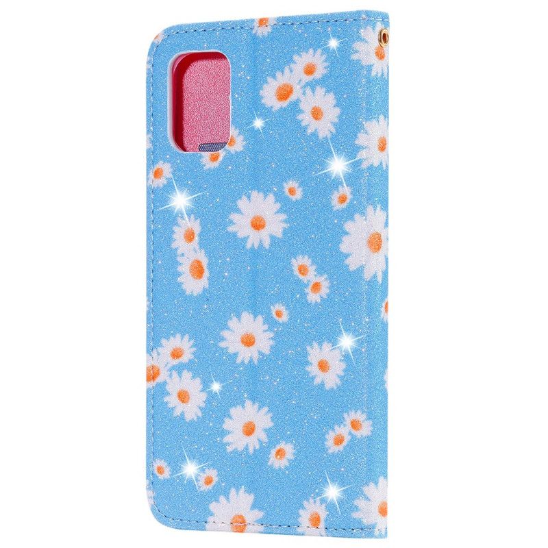 Flip Case Samsung Galaxy A31 Pink Gänseblümchenimitatleder