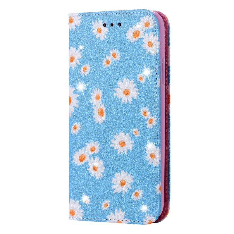 Flip Case Samsung Galaxy A31 Pink Gänseblümchenimitatleder