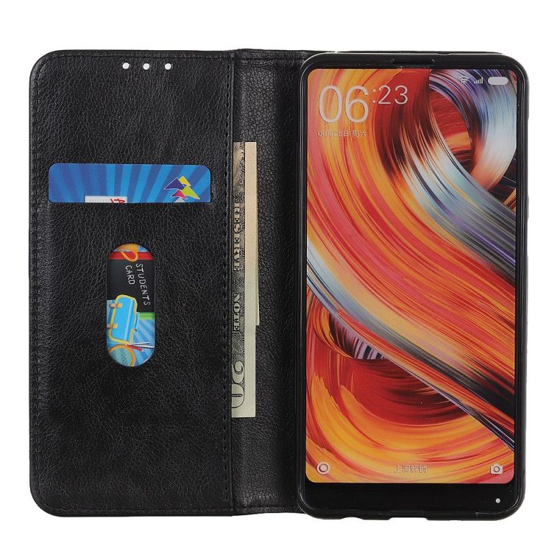 Flip Case Samsung Galaxy A31 Schwarz Charmantes Geteiltes Litschileder