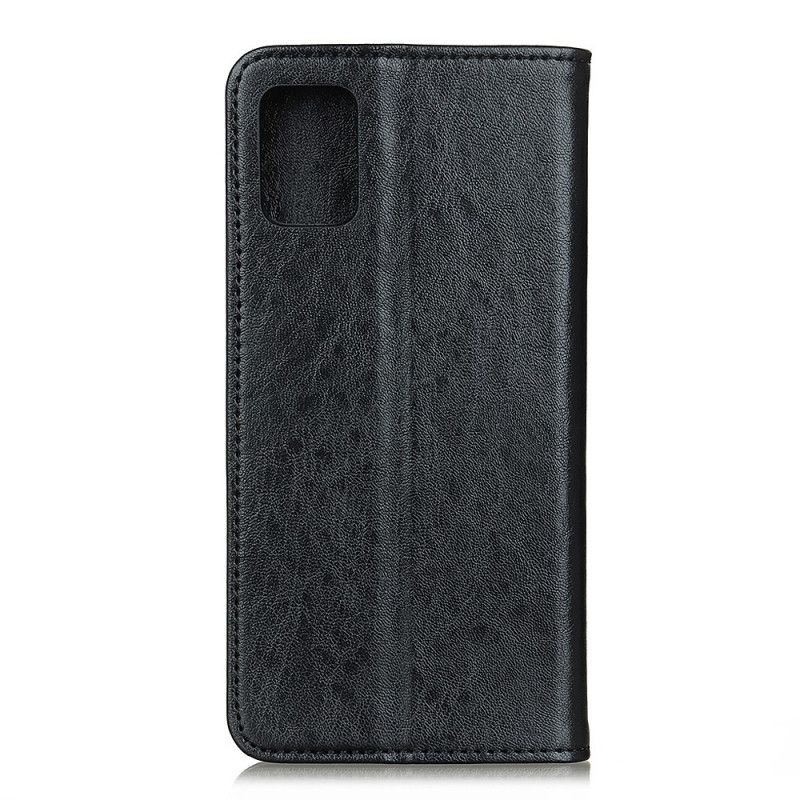 Flip Case Samsung Galaxy A31 Schwarz Elegantes Geteiltes Litschileder