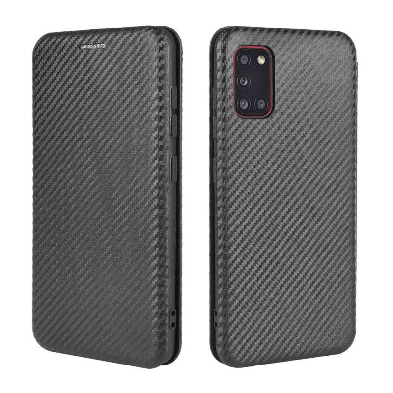 Flip Case Samsung Galaxy A31 Schwarz Kohlefaser