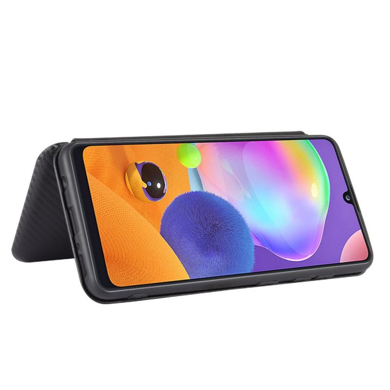 Flip Case Samsung Galaxy A31 Schwarz Kohlefaser