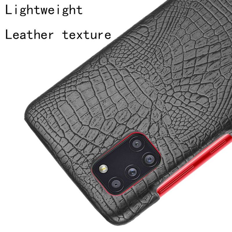 Hülle Für Samsung Galaxy A31 Schwarz Krokodilhauteffekt