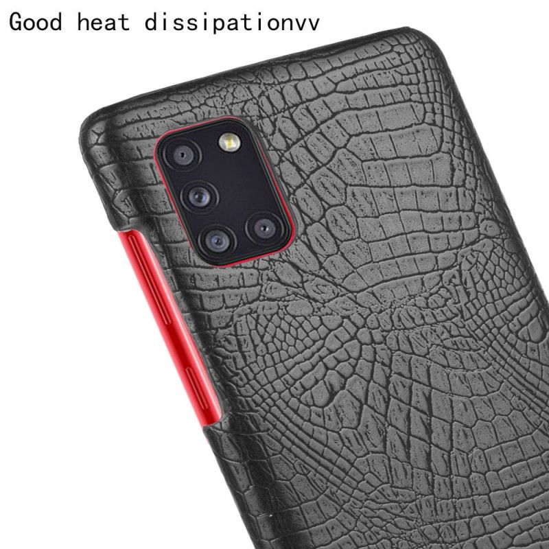 Hülle Für Samsung Galaxy A31 Schwarz Krokodilhauteffekt