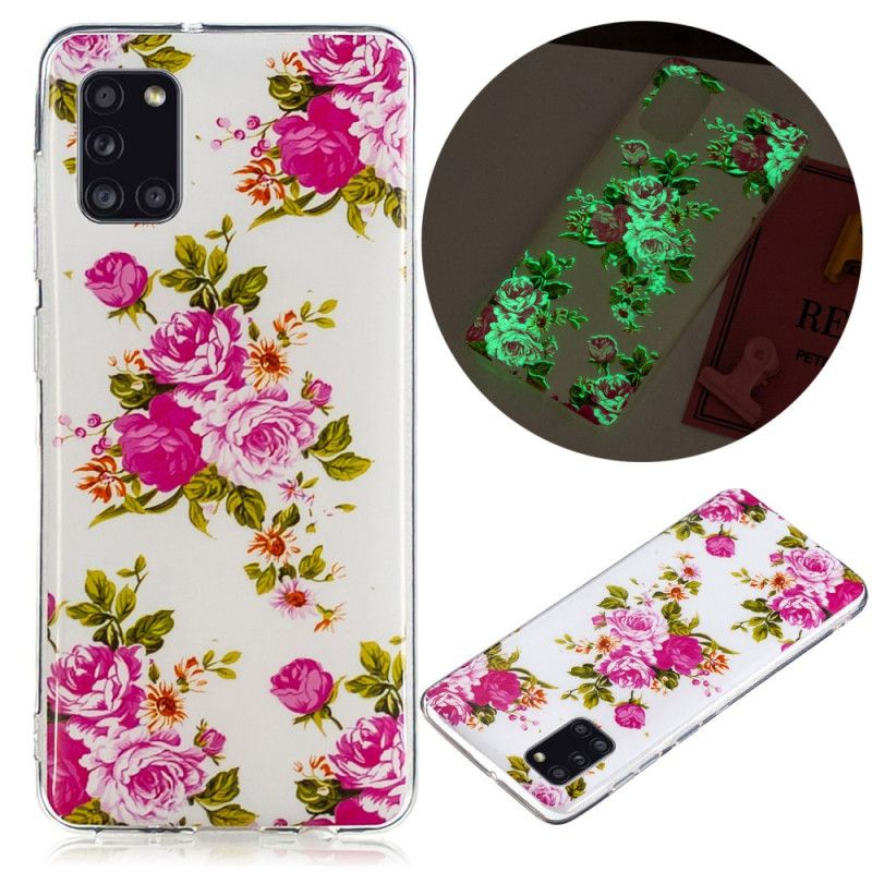 Hülle Samsung Galaxy A31 Fluoreszierende Freiheitsblumen