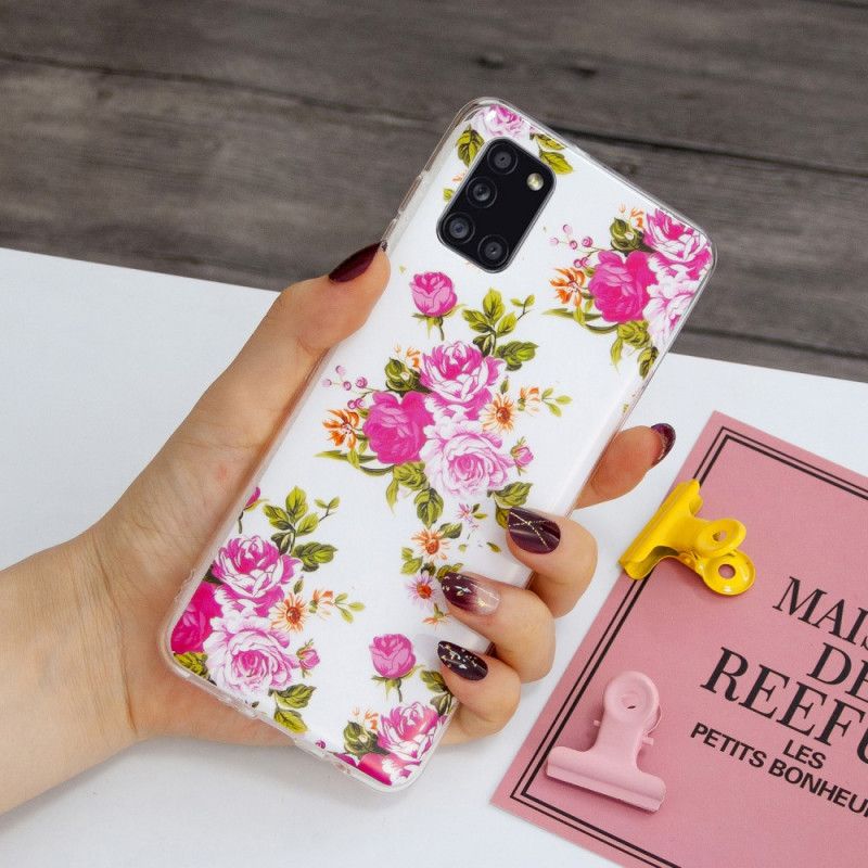 Hülle Samsung Galaxy A31 Fluoreszierende Freiheitsblumen