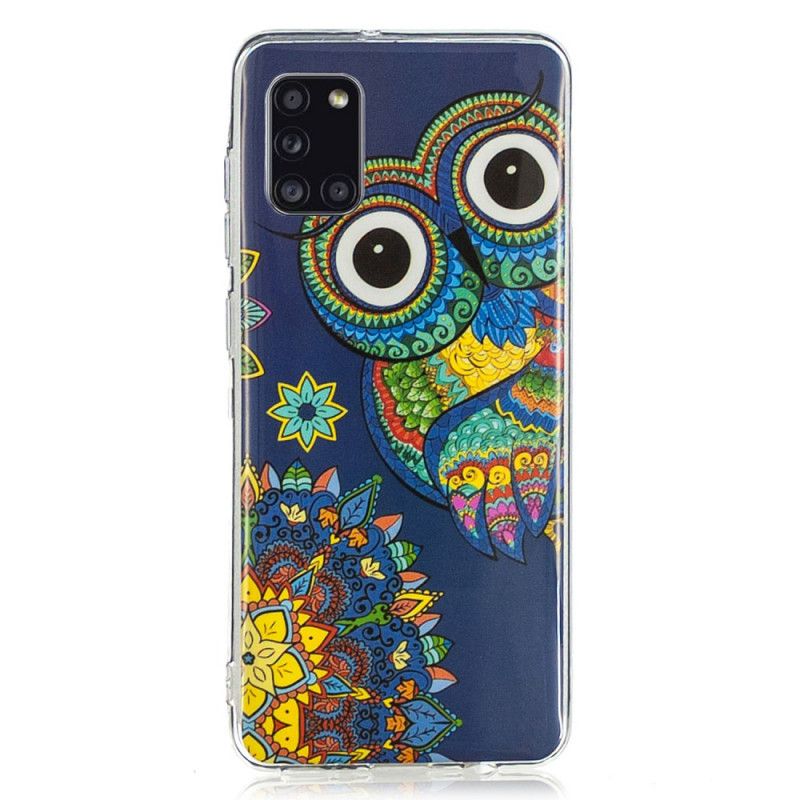 Hülle Samsung Galaxy A31 Fluoreszierende Mandala-Eule