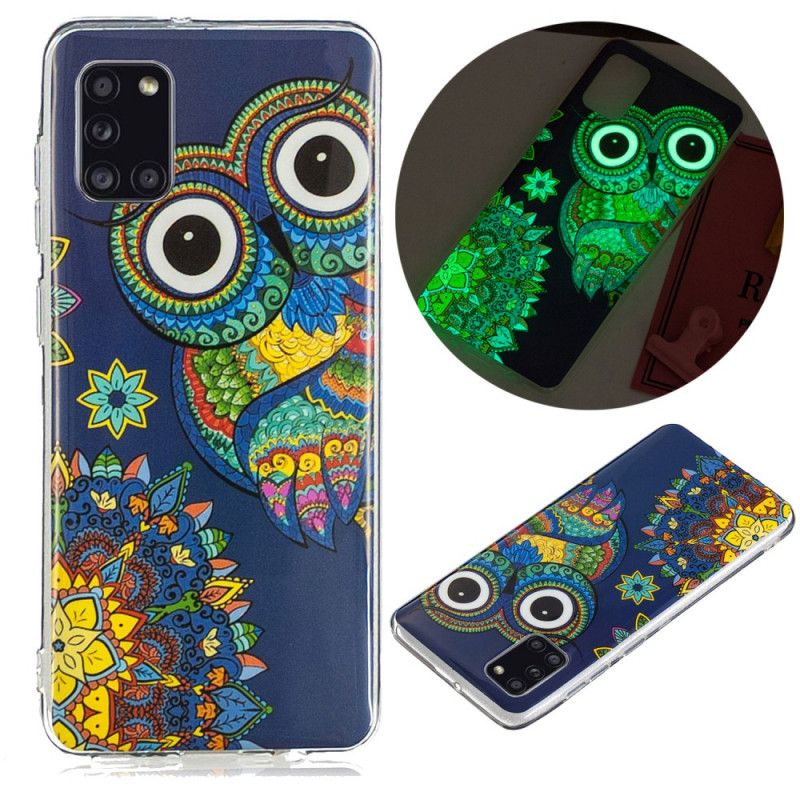 Hülle Samsung Galaxy A31 Fluoreszierende Mandala-Eule