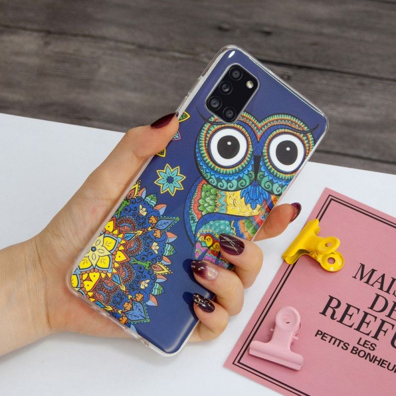 Hülle Samsung Galaxy A31 Fluoreszierende Mandala-Eule