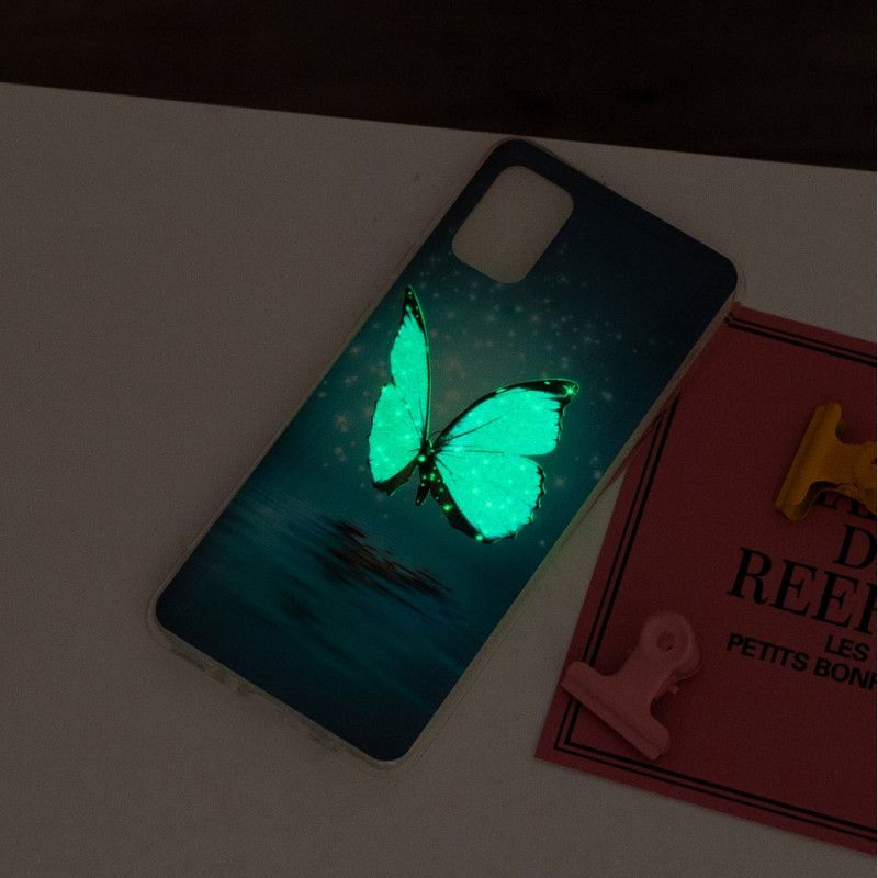 Hülle Samsung Galaxy A31 Handyhülle Fluoreszierender Blauer Schmetterling