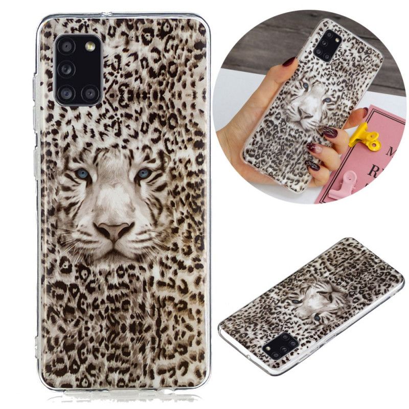 Hülle Samsung Galaxy A31 Handyhülle Fluoreszierender Leopard